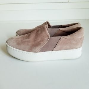 VINCE Warren Platform Suede Slip Ons